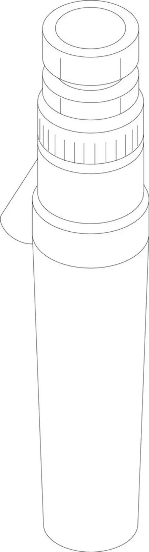 Weiße Boschnutzungssiphon mit konischer Form und mehreren Ringen am oberen Ende, geeignet zur Installation in Abflusssystemen.